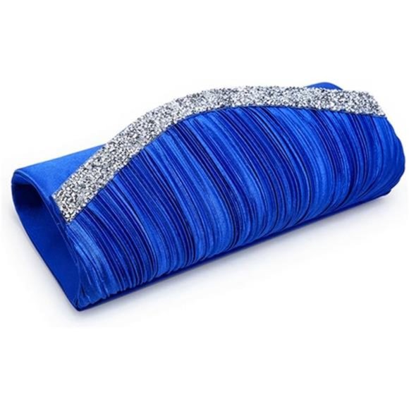 Evening Clutch Crossbody Bag Blue Purse Wedding Handbag Party Prom Bridal Gift